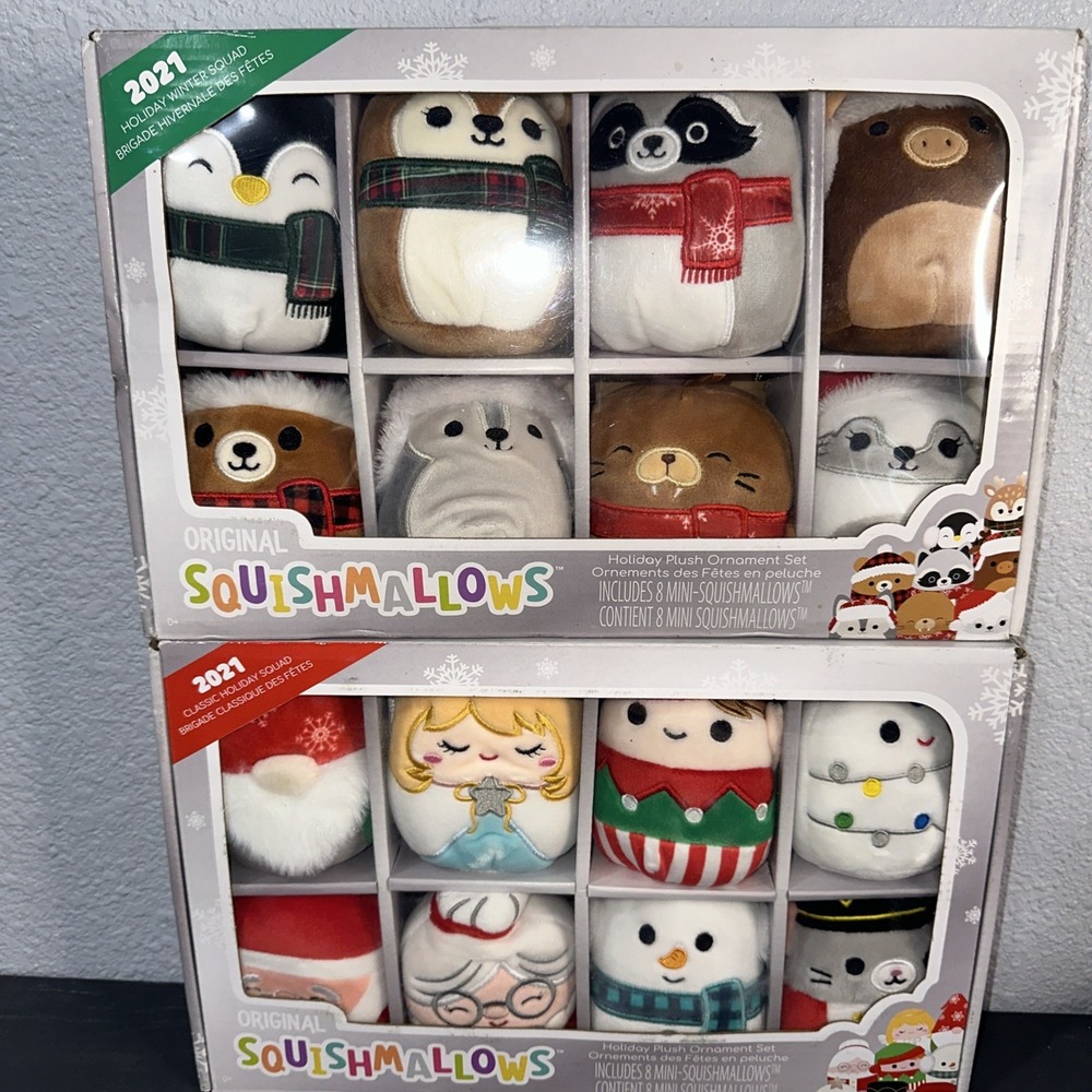 Squishmallows 2021 Winter Animals Dawn Tilman Bruce Baron 16β Ornament Set NIB